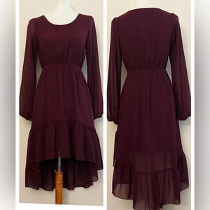 Ya brand ruffle tiered high low dress small coquette girly spring